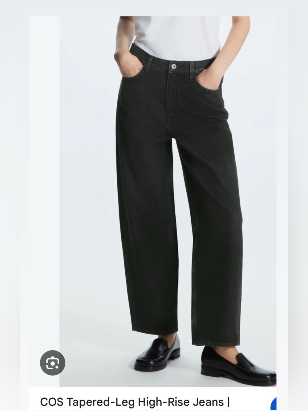 COS Black tapered Straight-Leg High-Rise Jeans - Women
